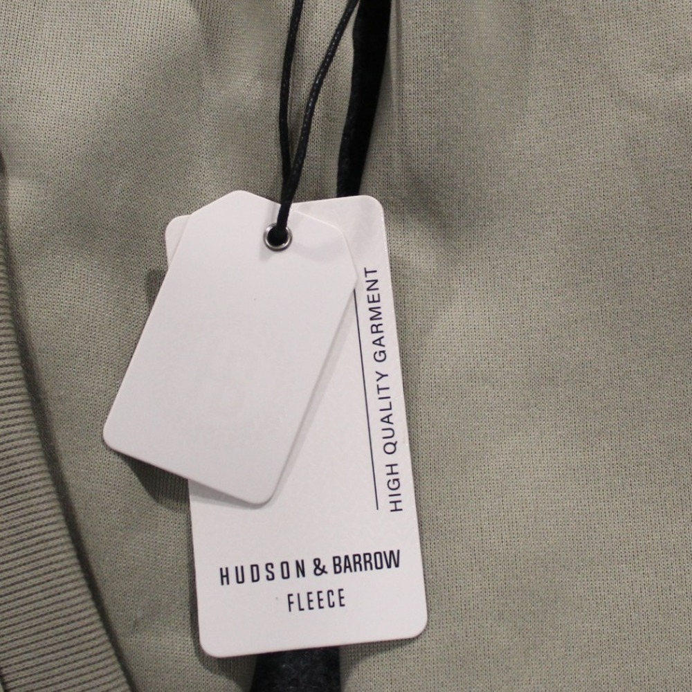 Hudson & Barrow Mens Small Fleece Full Zip Hoodie Sweatshirt Sage Green - Picture 4 of 14